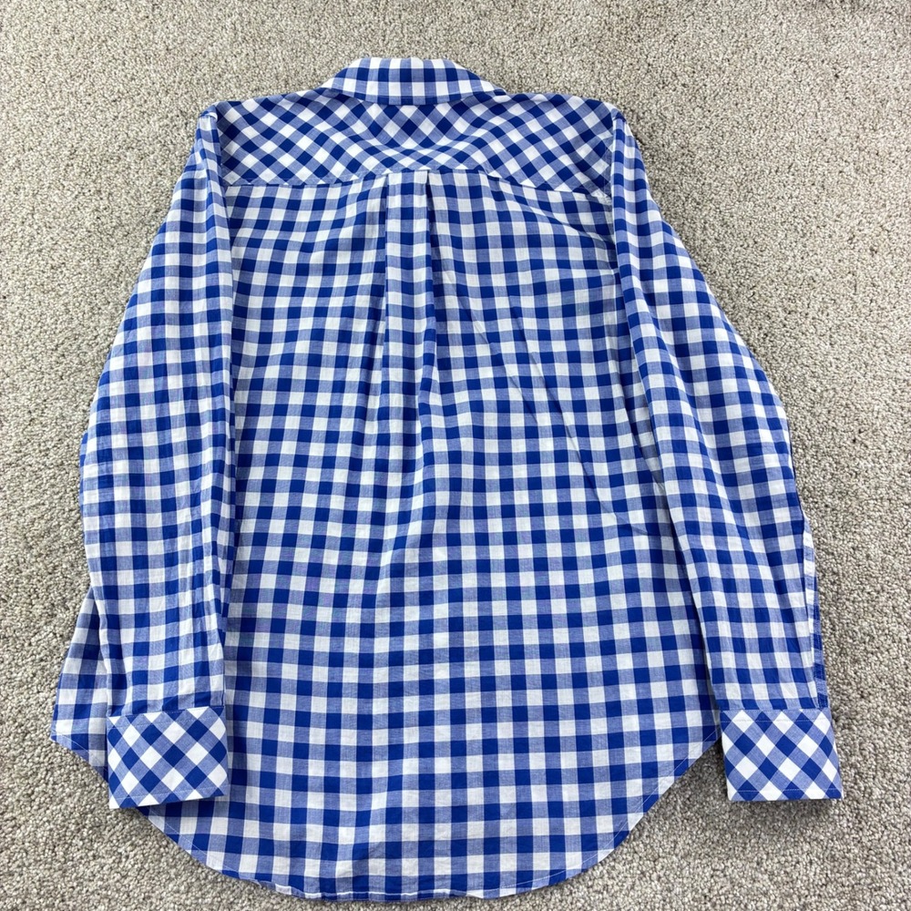 Vineyard Vines Size 6 Blue White Gingham Button Front Shirt Relaxed Fit Preppy - Picture 7 of 8